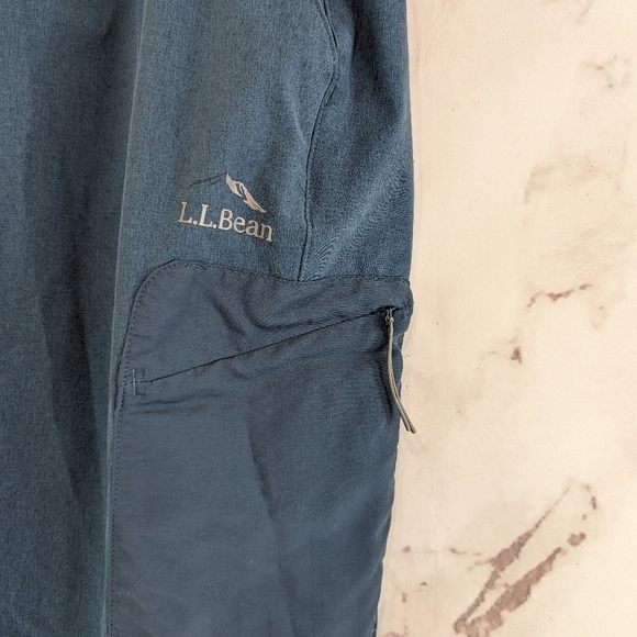 LL Bean Pants Womens Small R Cargo Blue Tropicwear Stretch Ripstop Pull On Storm - Picture 11 of 13